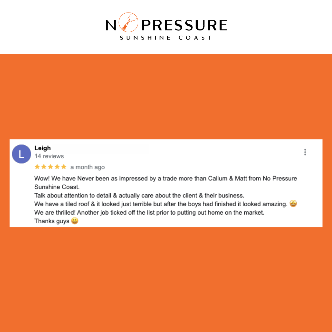 Five star Google review from Leigh for No Pressure Sunshine Coast
