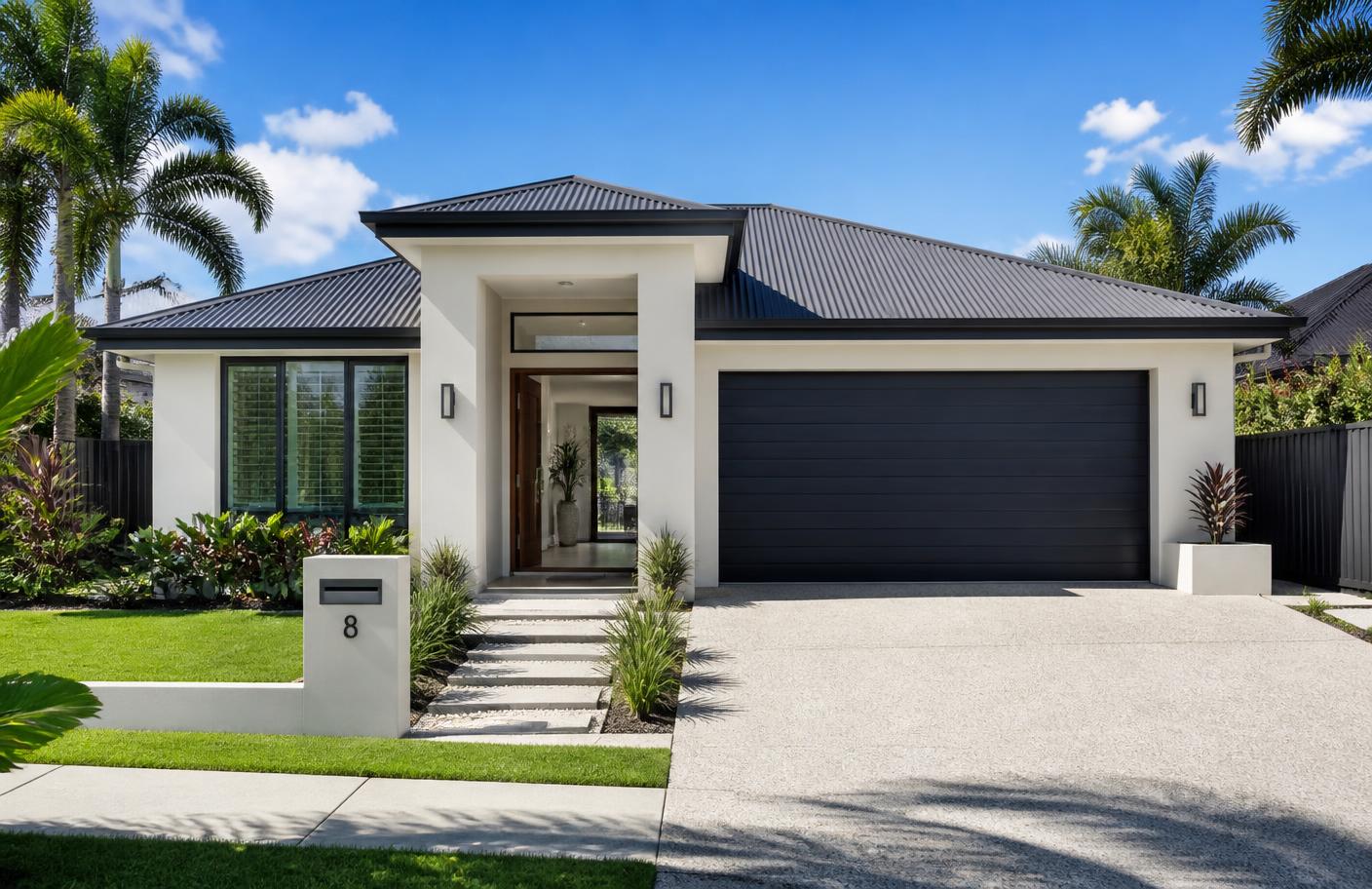 Modern Queensland home after a full exterior clean
