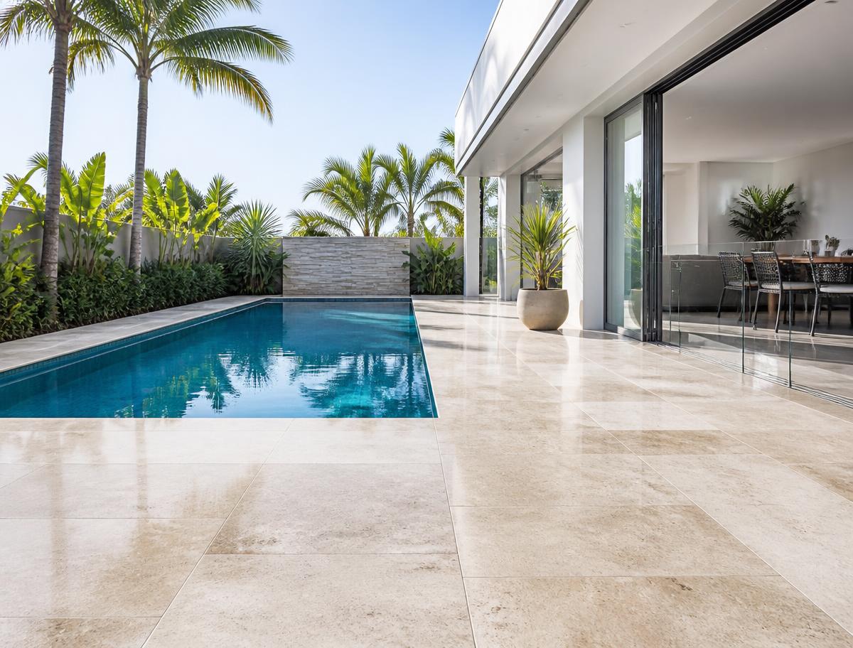Pool surrounds and patio after pressure cleaning